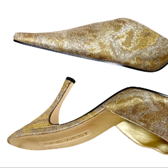 Nine West Foxtrot2 SilverGold Fabric Heels - Picture 5 of 12